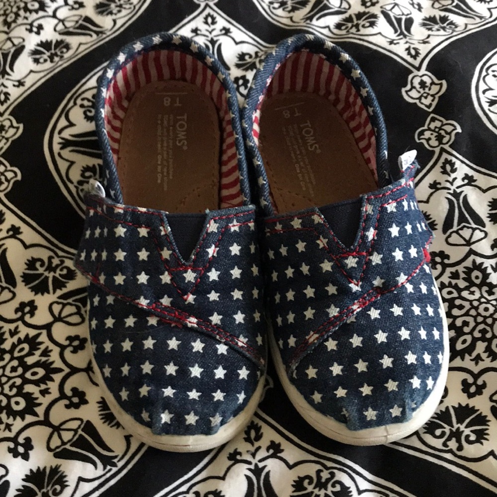 TOMS *Memorial Day/4th July” Navy White Stars
